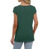 imageSaloogoe Womens Summer Tops 2025 Cap Sleeve U Neck T Shirts Short Sleeve Tshirts Shirts Beach Fashion Vacation OutfitsGreen