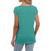 imageSaloogoe Womens Summer Tops 2025 Cap Sleeve U Neck T Shirts Short Sleeve Tshirts Shirts Beach Fashion Vacation OutfitsTurquoise
