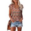 imageSaloogoe Womens Summer Tops 2025 Cap Sleeve U Neck T Shirts Short Sleeve Tshirts Shirts Beach Fashion Vacation OutfitsUnique Bohemia