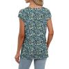 imageSaloogoe Womens Summer Tops 2025 Cap Sleeve U Neck T Shirts Short Sleeve Tshirts Shirts Beach Fashion Vacation OutfitsUnique Floral Blue