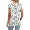 imageSaloogoe Womens Summer Tops 2025 Cap Sleeve U Neck T Shirts Short Sleeve Tshirts Shirts Beach Fashion Vacation OutfitsUnique Leaf Print