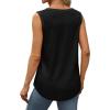 imageSaloogoe Womens Tank Tops Summer Loose Sleeveless Tops Ribbed Trim Scoop Neck Curved Hem 2024Cblack