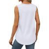 imageSaloogoe Womens Tank Tops Summer Loose Sleeveless Tops Ribbed Trim Scoop Neck Curved Hem 2024Cwhite