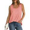 imageSaloogoe Womens Tank Tops Summer Loose Sleeveless Tops Ribbed Trim Scoop Neck Curved Hem 2024Dcoral