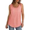 imageSaloogoe Womens Tank Tops Summer Loose Sleeveless Tops Ribbed Trim Scoop Neck Curved Hem 2024Dcoral