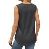 imageSaloogoe Womens Tank Tops Summer Loose Sleeveless Tops Ribbed Trim Scoop Neck Curved Hem 2024Ddark Grey