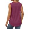 imageSaloogoe Womens Tank Tops Summer Loose Sleeveless Tops Ribbed Trim Scoop Neck Curved Hem 2024Dpurple Red