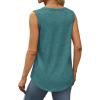 imageSaloogoe Womens Tank Tops Summer Loose Sleeveless Tops Ribbed Trim Scoop Neck Curved Hem 2024Eturquoise