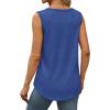 imageSaloogoe Womens Tank Tops Summer Loose Sleeveless Tops Ribbed Trim Scoop Neck Curved Hem 2024Fblue