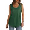 imageSaloogoe Womens Tank Tops Summer Loose Sleeveless Tops Ribbed Trim Scoop Neck Curved Hem 2024Fgreen