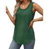 imageSaloogoe Womens Tank Tops Summer Loose Sleeveless Tops Ribbed Trim Scoop Neck Curved Hem 2024Fgreen