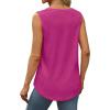 imageSaloogoe Womens Tank Tops Summer Loose Sleeveless Tops Ribbed Trim Scoop Neck Curved Hem 2024Ghot Pink