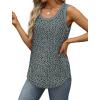 imageSaloogoe Womens Tank Tops Summer Loose Sleeveless Tops Ribbed Trim Scoop Neck Curved Hem 2024Gleopard Blue