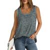 imageSaloogoe Womens Tank Tops Summer Loose Sleeveless Tops Ribbed Trim Scoop Neck Curved Hem 2024Gleopard Blue
