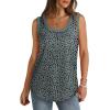 imageSaloogoe Womens Tank Tops Summer Loose Sleeveless Tops Ribbed Trim Scoop Neck Curved Hem 2024Gleopard Blue