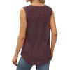 imageSaloogoe Womens Tank Tops Summer Loose Sleeveless Tops Ribbed Trim Scoop Neck Curved Hem 2024Gleopard Burgendy