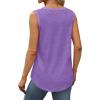 imageSaloogoe Womens Tank Tops Summer Loose Sleeveless Tops Ribbed Trim Scoop Neck Curved Hem 2024Glight Purple