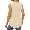 imageSaloogoe Womens Tank Tops Summer Loose Sleeveless Tops Ribbed Trim Scoop Neck Curved Hem 2024Hapricot