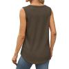imageSaloogoe Womens Tank Tops Summer Loose Sleeveless Tops Ribbed Trim Scoop Neck Curved Hem 2024Hdark Coffee