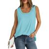 imageSaloogoe Womens Tank Tops Summer Loose Sleeveless Tops Ribbed Trim Scoop Neck Curved Hem 2024Hlight Green