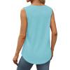 imageSaloogoe Womens Tank Tops Summer Loose Sleeveless Tops Ribbed Trim Scoop Neck Curved Hem 2024Hlight Green