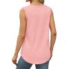 imageSaloogoe Womens Tank Tops Summer Loose Sleeveless Tops Ribbed Trim Scoop Neck Curved Hem 2024Hlight Pink