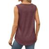 imageSaloogoe Womens Tank Tops Summer Loose Sleeveless Tops Ribbed Trim Scoop Neck Curved Hem 2024Hmaroon