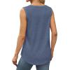 imageSaloogoe Womens Tank Tops Summer Loose Sleeveless Tops Ribbed Trim Scoop Neck Curved Hem 2024Hnavy Blue