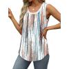imageSaloogoe Womens Tank Tops Summer Loose Sleeveless Tops Ribbed Trim Scoop Neck Curved Hem 2024Hprint2