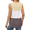 imageSaloogoe Womens Tank Tops Summer Loose Sleeveless Tops Ribbed Trim Scoop Neck Curved Hem 2024Multicolor Apricot