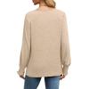 imageSaloogoe Womens Tunic Tops Long Ruffle Sleeve Shirts for Women Casual Loose Blouses Fashion 2024Beige