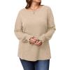 imageSaloogoe Womens Tunic Tops Long Ruffle Sleeve Shirts for Women Casual Loose Blouses Fashion 2024Beige
