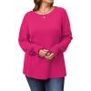 imageSaloogoe Womens Tunic Tops Long Ruffle Sleeve Shirts for Women Casual Loose Blouses Fashion 2024Hot Pink