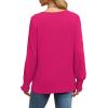 imageSaloogoe Womens Tunic Tops Long Ruffle Sleeve Shirts for Women Casual Loose Blouses Fashion 2024Hot Pink