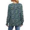 imageSaloogoe Womens Tunic Tops Long Ruffle Sleeve Shirts for Women Casual Loose Blouses Fashion 2024The Floral Blue