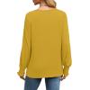 imageSaloogoe Womens Tunic Tops Long Ruffle Sleeve Shirts for Women Casual Loose Blouses Fashion 2024Yellow
