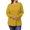 imageSaloogoe Womens Tunic Tops Long Ruffle Sleeve Shirts for Women Casual Loose Blouses Fashion 2024Yellow