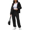 imageSaloogoe Sweatsuits Women 2 Piece Outfits 2024 Fall Fleece Sweatshirt Sets Zip Up Hoodie Sets Travel Lounge SetsBlack