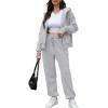 imageSaloogoe Sweatsuits Women 2 Piece Outfits 2024 Fall Fleece Sweatshirt Sets Zip Up Hoodie Sets Travel Lounge SetsClassic Grey