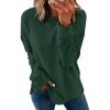 imageSaloogoe Womens Casual Loose Fit Sweatshirt Trendy Tops Crewneck Side Split Long Sleeve ShirtsGreen