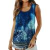 imageSaloogoe Womens Tank Tops Summer Loose Sleeveless Tops Ribbed Trim Scoop Neck Curved Hem 2024Hprint1