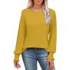 imageSaloogoe Womens Tunic Tops Long Ruffle Sleeve Shirts for Women Casual Loose Blouses Fashion 2024Yellow