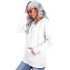 imageSaloogoe Lightweight Zip Up Hoodies for Women Hooded Sweatshirts Long Sleeve Thin Jacket with Zipper00white