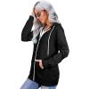 imageSaloogoe Lightweight Zip Up Hoodies for Women Hooded Sweatshirts Long Sleeve Thin Jacket with Zipper01black