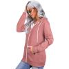 imageSaloogoe Lightweight Zip Up Hoodies for Women Hooded Sweatshirts Long Sleeve Thin Jacket with Zipper01pink
