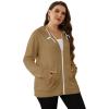 imageSaloogoe Lightweight Zip Up Hoodies for Women Hooded Sweatshirts Long Sleeve Thin Jacket with Zipper02brown