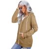 imageSaloogoe Lightweight Zip Up Hoodies for Women Hooded Sweatshirts Long Sleeve Thin Jacket with Zipper02brown