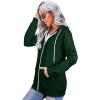 imageSaloogoe Lightweight Zip Up Hoodies for Women Hooded Sweatshirts Long Sleeve Thin Jacket with Zipper02forest Green