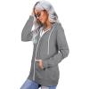 imageSaloogoe Lightweight Zip Up Hoodies for Women Hooded Sweatshirts Long Sleeve Thin Jacket with Zipper02light Gray