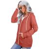 imageSaloogoe Lightweight Zip Up Hoodies for Women Hooded Sweatshirts Long Sleeve Thin Jacket with Zipper02orange Red